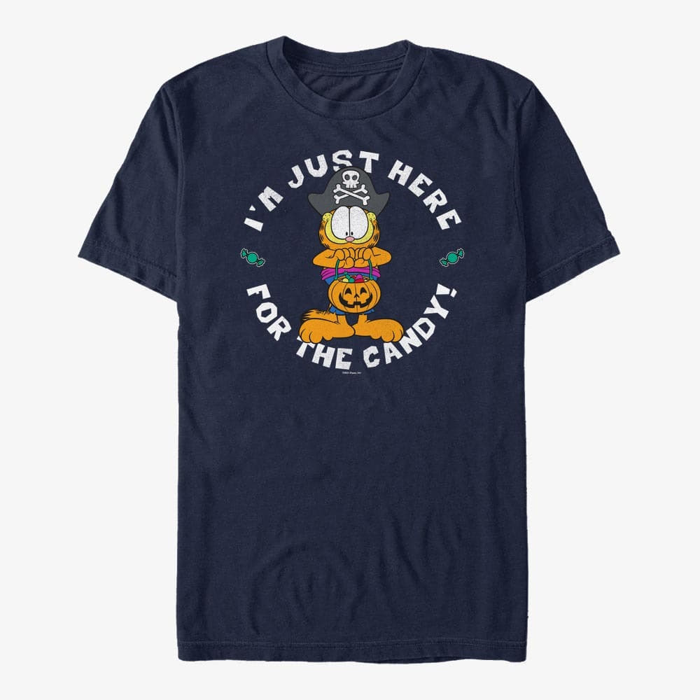 majice kratkih rukava Merch Paramount Garfield - Here For Candy Unisex T-Shirt Navy Blue