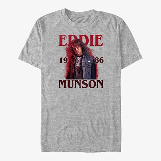 T-shirt Merch Netflix Stranger Things - Eddie Textbox Unisex T-Shirt Heather Grey