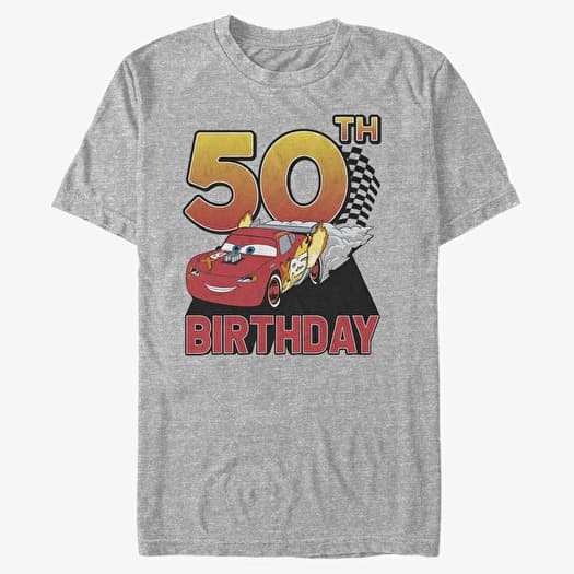 Tricou Merch Pixar Cars 2 - Lightning Birthday 50 Unisex T-Shirt Heather Grey