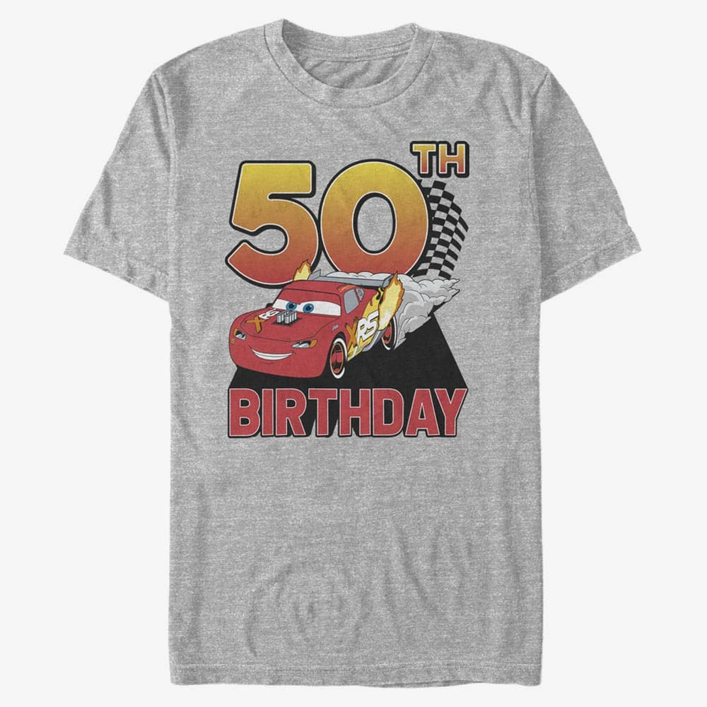T-shirts Merch Pixar Cars 2 - Lightning Birthday 50 Unisex T-Shirt Heather Grey