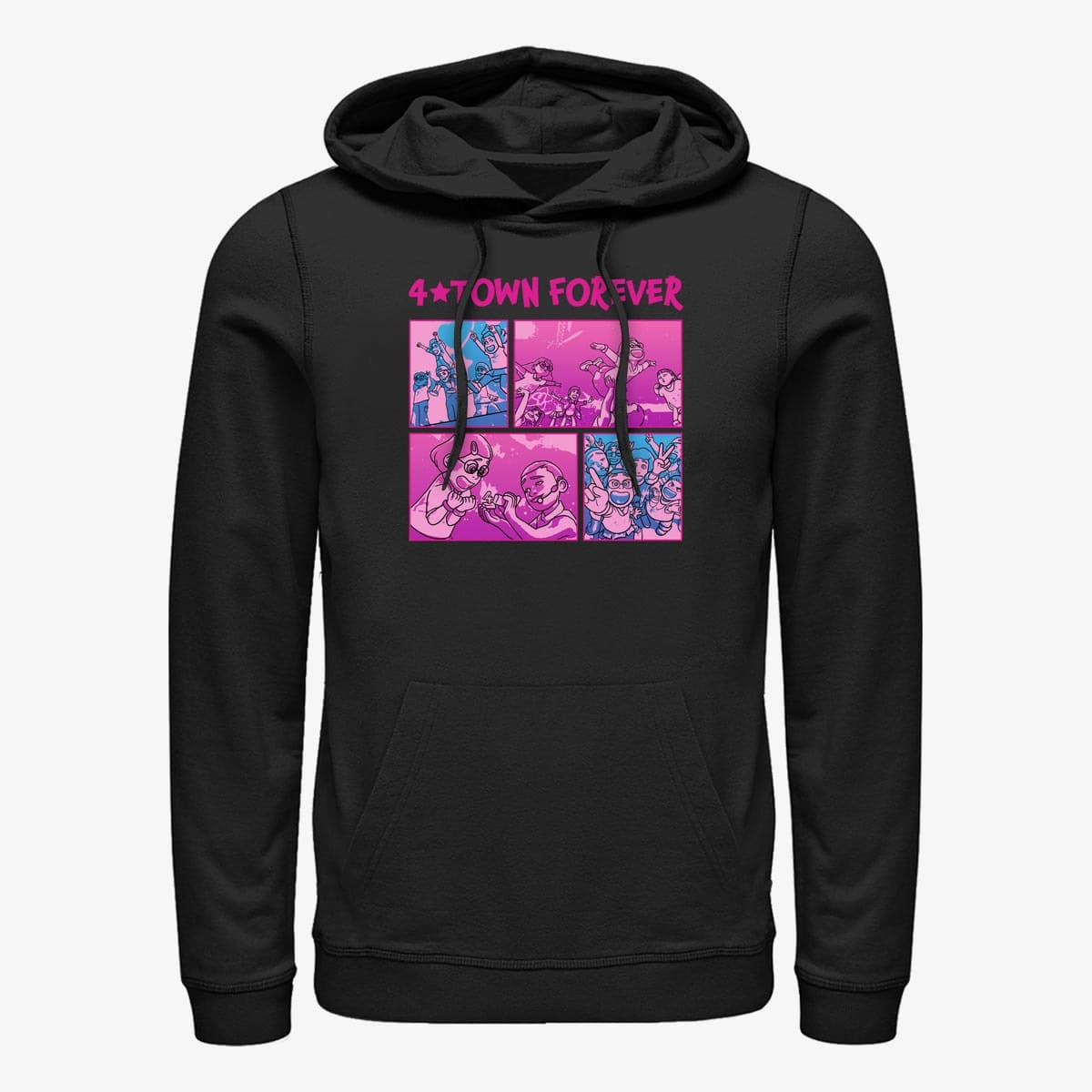 Mikinas ar kapuci un sporta krekli Merch Pixar Turning Red - Concert Panels Unisex Hoodie Black