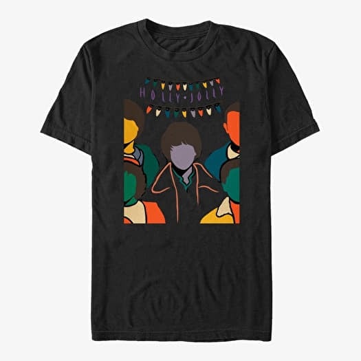 T-shirt Merch Netflix Stranger Things - Holly Jolly Paint Unisex T-Shirt Black
