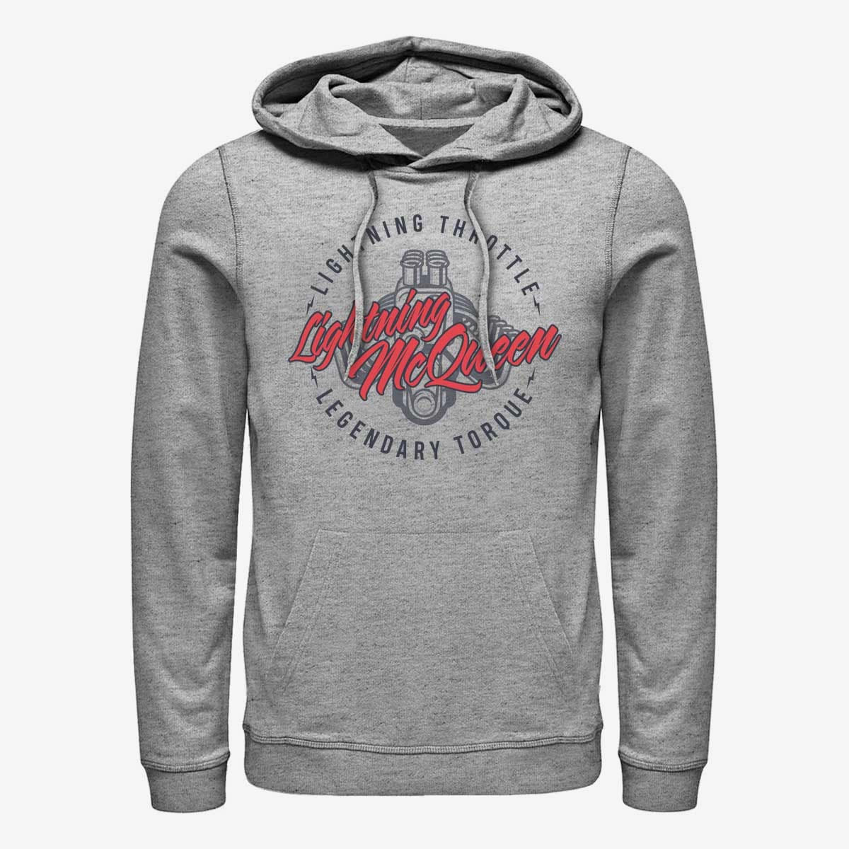 Mikinas ar kapuci un sporta krekli Merch Pixar Cars - McQueen Engine Unisex Hoodie Heather Grey