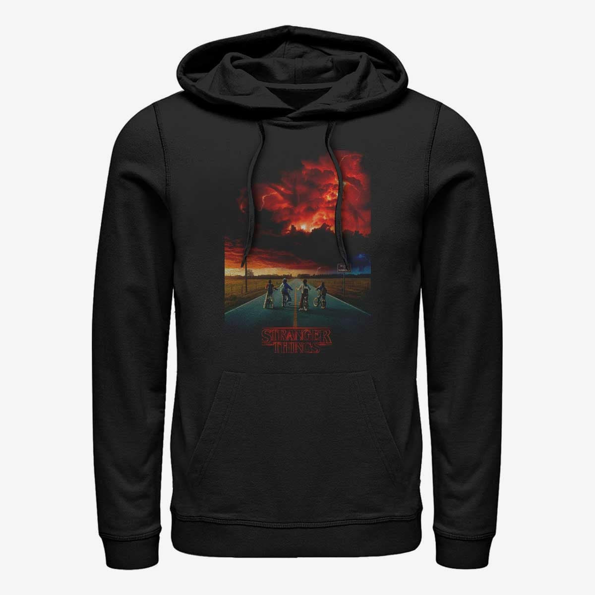 Sweatshirts Merch Netflix Stranger Things - Demogorgon Cloud Poster Unisex Hoodie Black