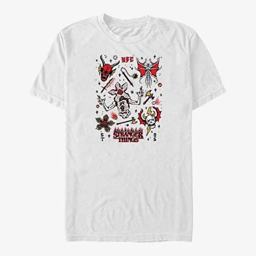 T-shirt Merch Netflix Stranger Things - Stranger Flash Sheet Unisex T-Shirt White