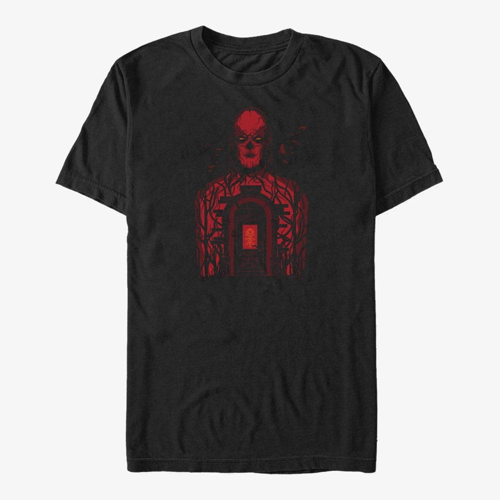 Magliette Merch Netflix Stranger Things - VECNA Door Unisex T-Shirt Black