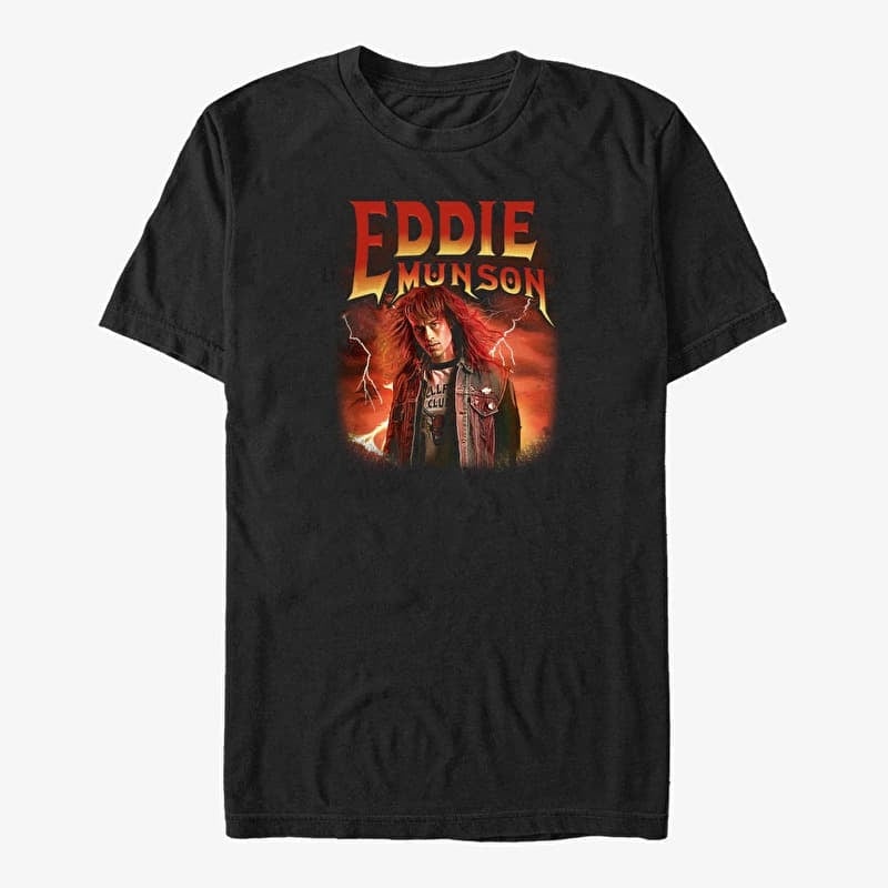Tricou Merch Netflix Stranger Things - Metal Eddie Tee Unisex T-Shirt Black