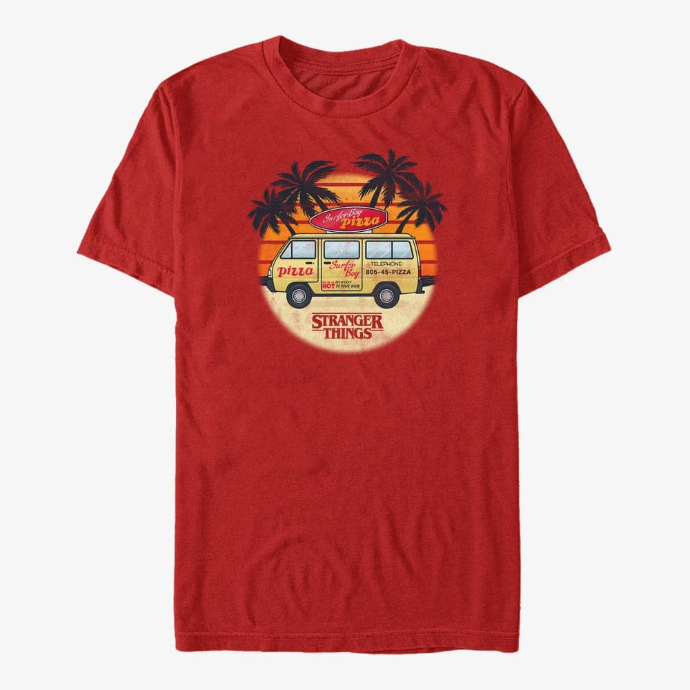 T-Shirts Merch Netflix Stranger Things - Surfer Boy Sunset Unisex T-Shirt Red