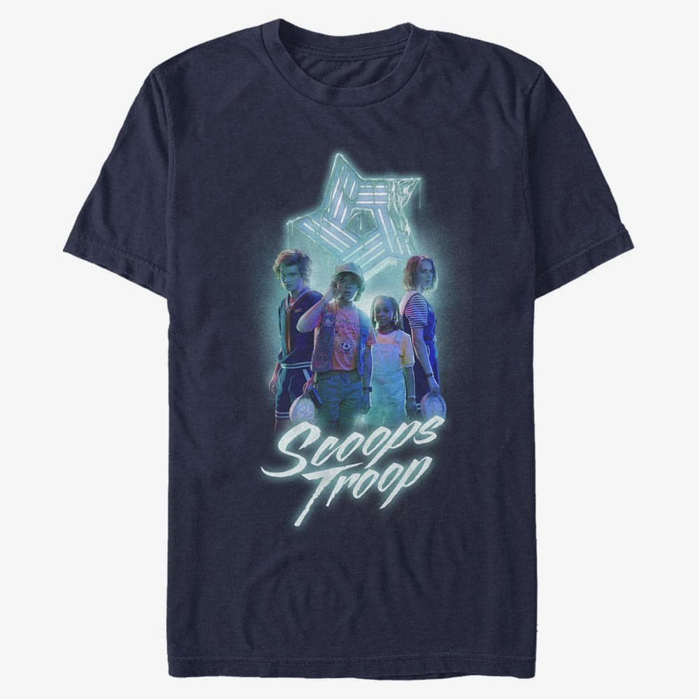 T-krekli Merch Netflix Stranger Things - Scoops Troop Unisex T-Shirt Navy Blue
