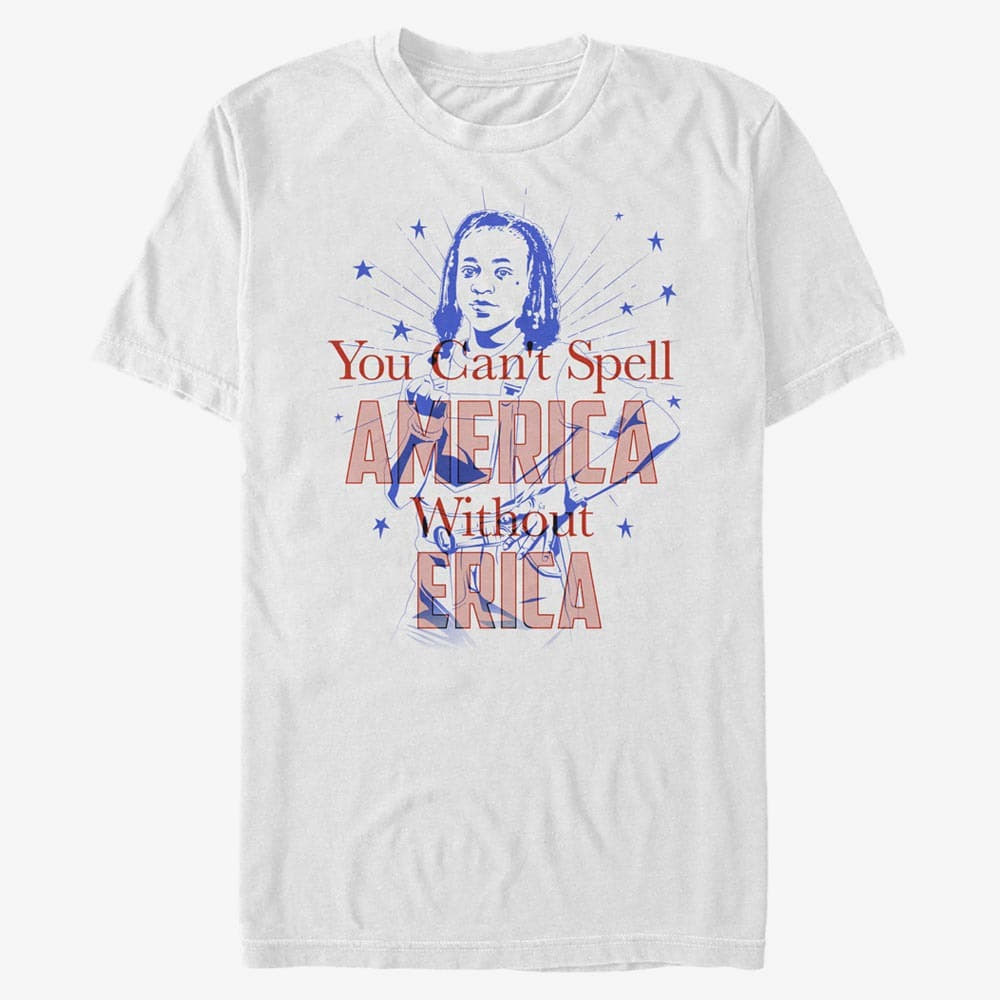 Koszulki Merch Netflix Stranger Things - America Erica Unisex T-Shirt White