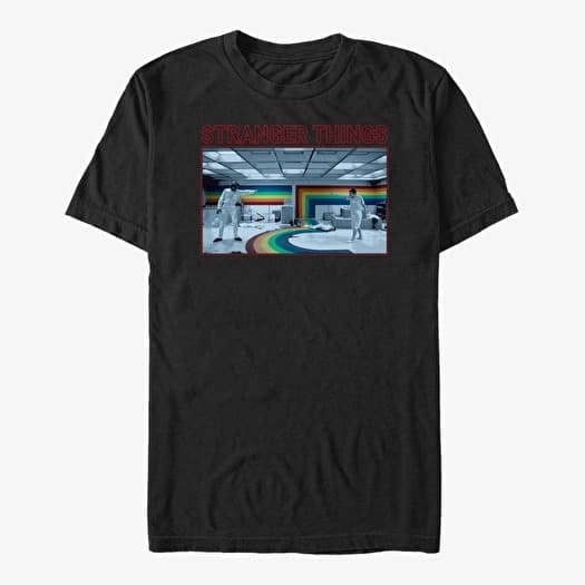 T-shirt Merch Netflix Stranger Things - Rainbow Room Fight Unisex T-Shirt Black