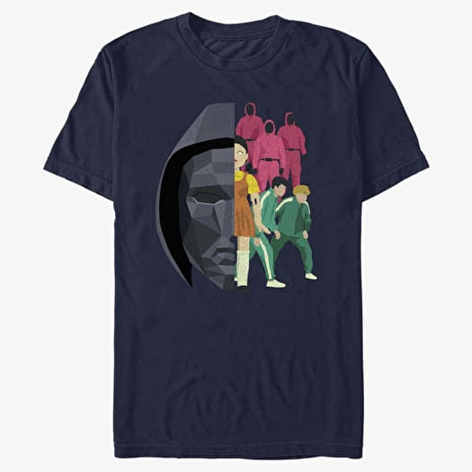 T-skjorte Merch Netflix Squid Game - Front Man And Suits Unisex T-Shirt Navy Blue