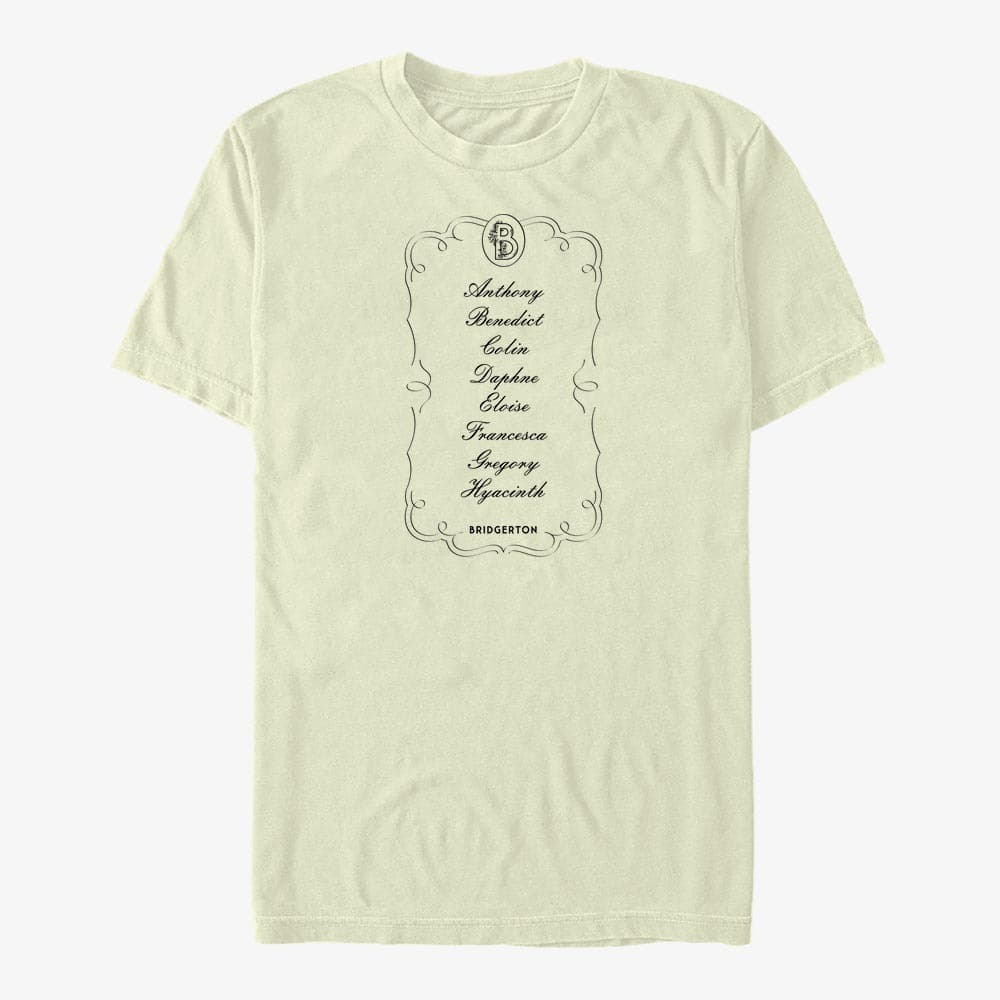 majice kratkih rukava Merch Netflix Bridgerton - Bridgerton Character List Unisex T-Shirt Natural