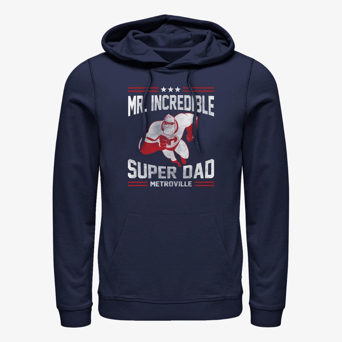 Mikinas ar kapuci un sporta krekli Merch Pixar Incredibles - Sporty Super Dad Unisex Hoodie Navy Blue