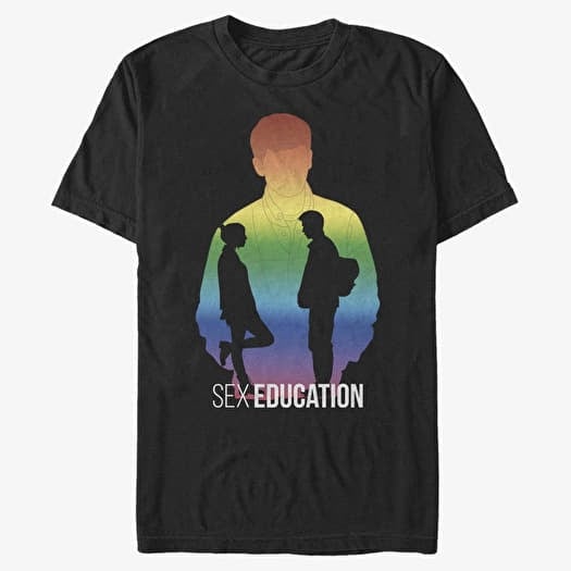 Tričko Merch Netflix Sex Education - Rainbow Silhouette Unisex T-Shirt Black