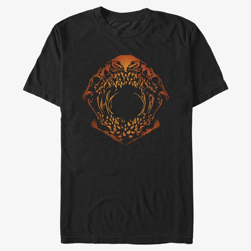 Magliette Merch Netflix Stranger Things - MIND FLAYER PUMPKIN FACE Unisex T-Shirt Black