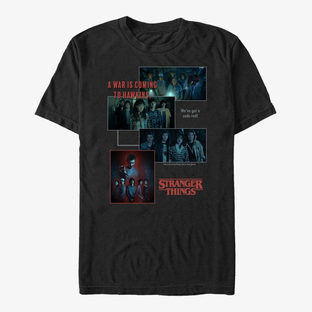 Tricouri  Merch Netflix Stranger Things - Stranger Things Streetwear collage Unisex T-Shirt Black
