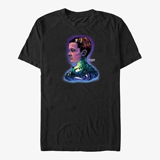 T-shirt Merch Netflix Stranger Things - Upside Down Profile Unisex T-Shirt Black
