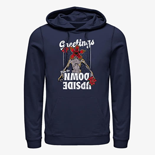 Sweatshirt Merch Netflix Stranger Things - Demogorgon Season's Greetings Unisex Hoodie Navy Blue