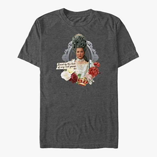 Tričko Merch Netflix Bridgerton - Lacking Gossip Portrait Unisex T-Shirt Dark Heather Grey