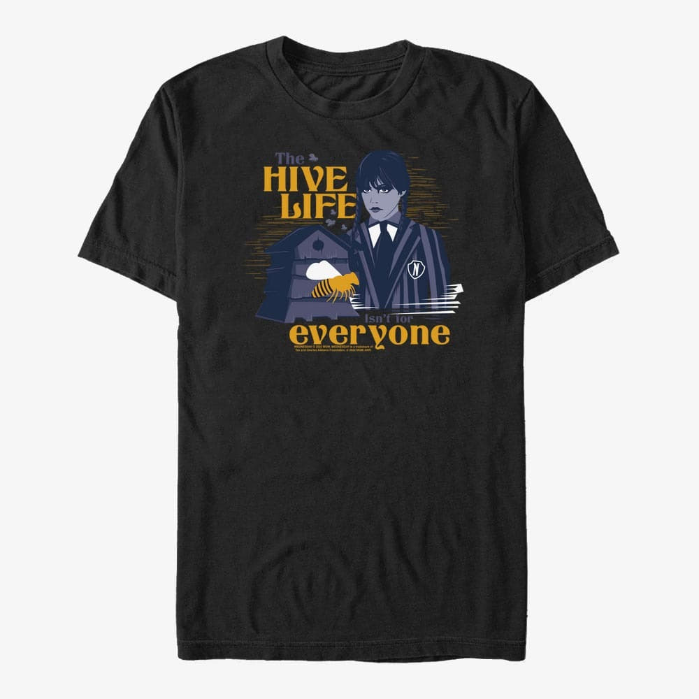 Trička Merch MGM Wednesday - Hive Life Unisex T-Shirt Black