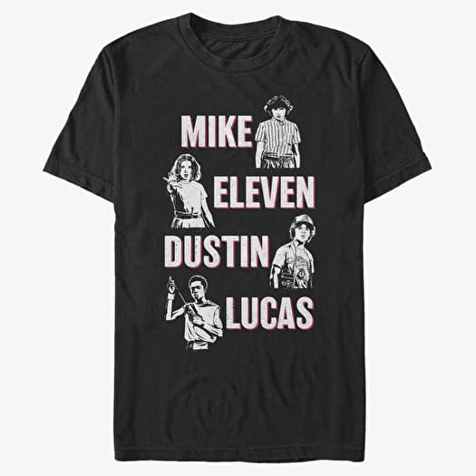 T-shirt Merch Netflix Stranger Things - Cast Characteristic Unisex T-Shirt Black