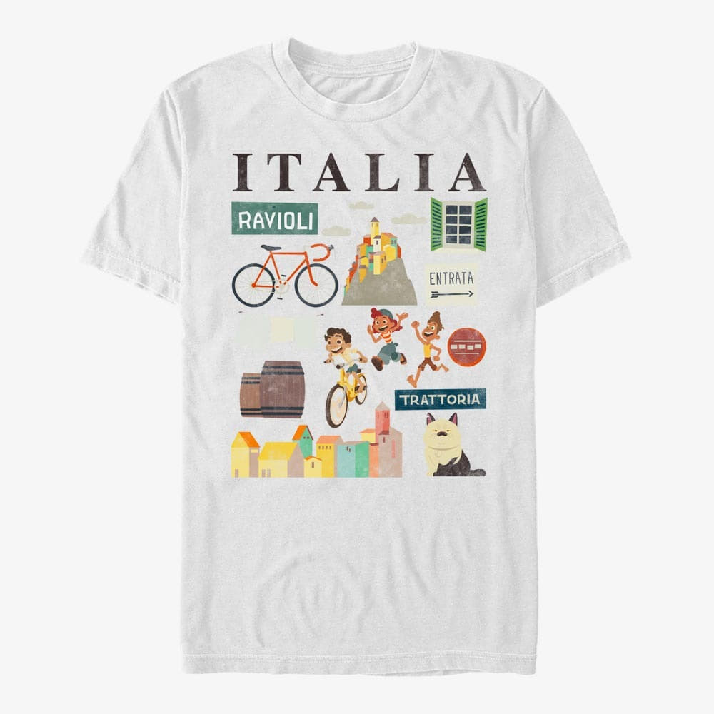T-krekli Merch Pixar Luca - Land Icons Unisex T-Shirt White