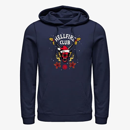 Džemperis Merch Netflix Stranger Things - A Hellfire Holiday Unisex Hoodie Navy Blue