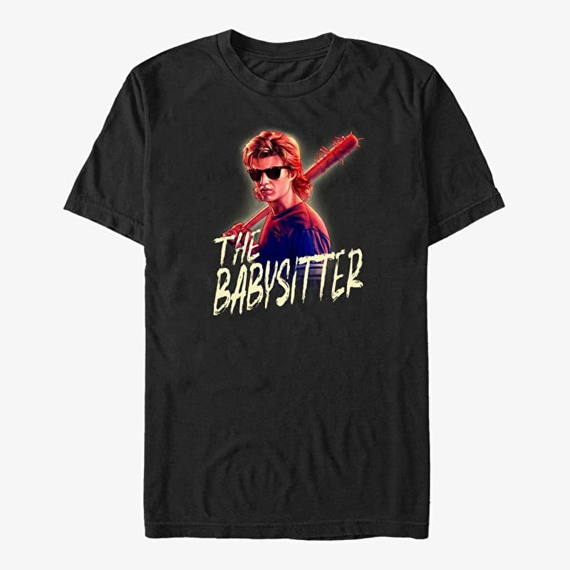 Póló Merch Netflix Stranger Things - Steve The Babysitter Unisex T-Shirt Black