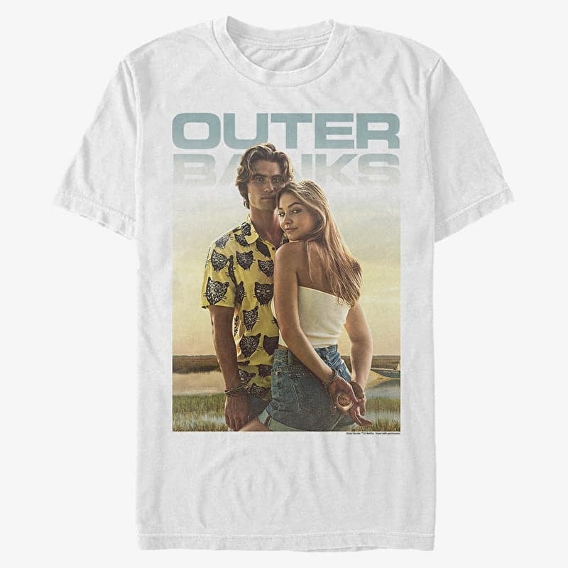 T-Shirt Merch Netflix Outer Banks - Poster Couple Unisex T-Shirt White