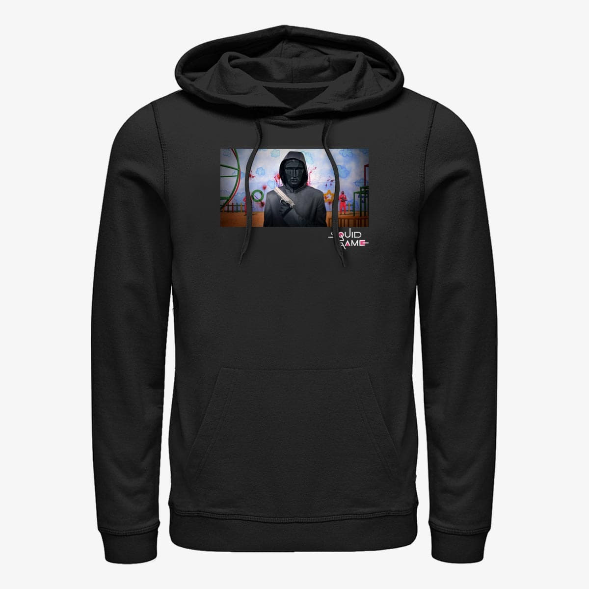 Kapuutsikud ja kampsunid Merch Netflix Squid Game - Frontman Screenshot Unisex Hoodie Black