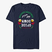 Merch Netflix Stranger Things - Greetings From Upside Down Unisex T-Shirt Navy Blue