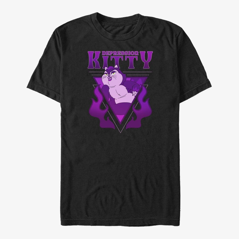 T-krekli Merch Netflix Human Resources - Depression Kitty Unisex T-Shirt Black