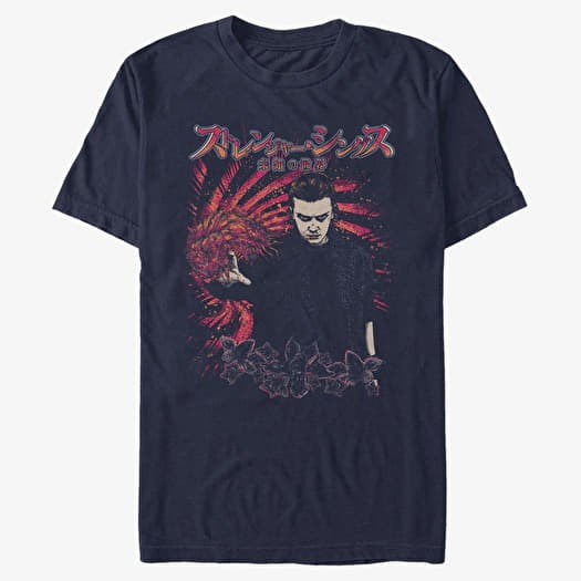 Tričko Merch Netflix Stranger Things - Sutorenj?? Shingusu Two Unisex T-Shirt Navy Blue