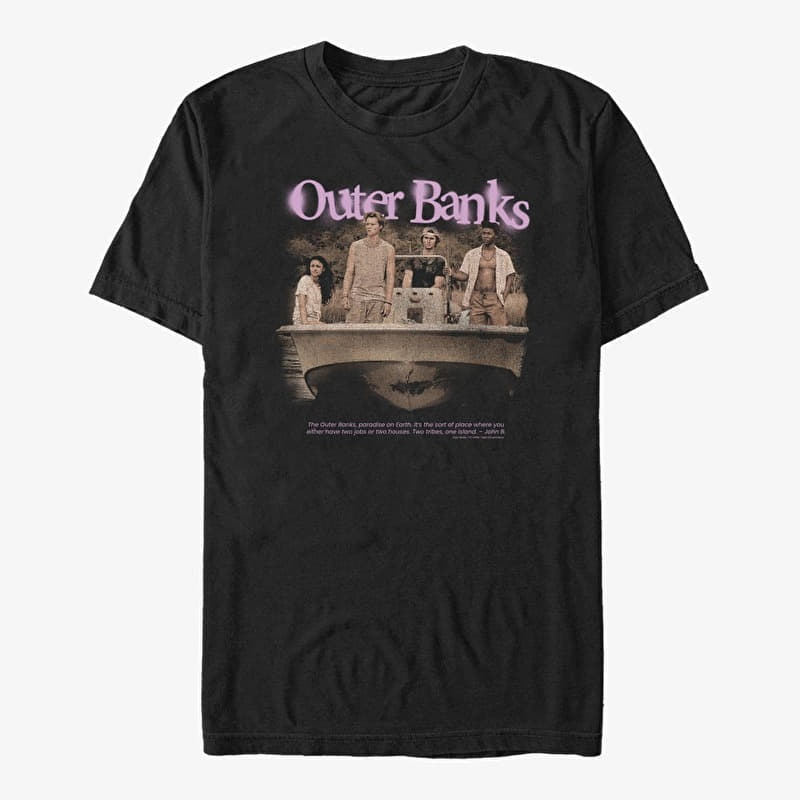 Tričko Merch Netflix Outer Banks - OBX Spraypaint Unisex T-Shirt Black