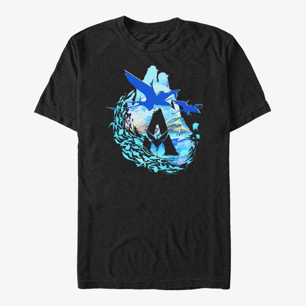 T-shirts Merch Twentieth Century Fox Avatar 2 - AVATAR SCENIC FLYBY Unisex T-Shirt Black