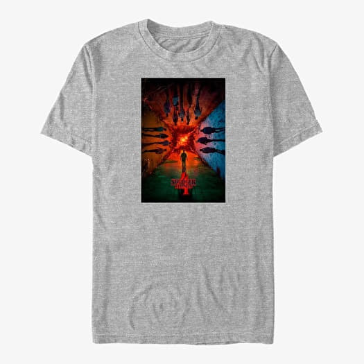Tričko Merch Netflix Stranger Things - S4 Main Poster Unisex T-Shirt Heather Grey
