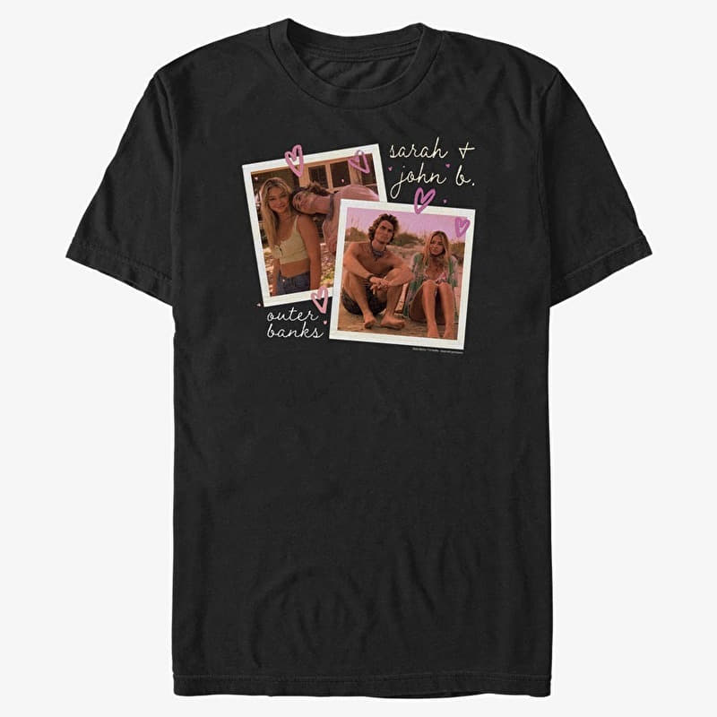T-shirt Merch Netflix Outer Banks - John and Sarah Unisex T-Shirt Black