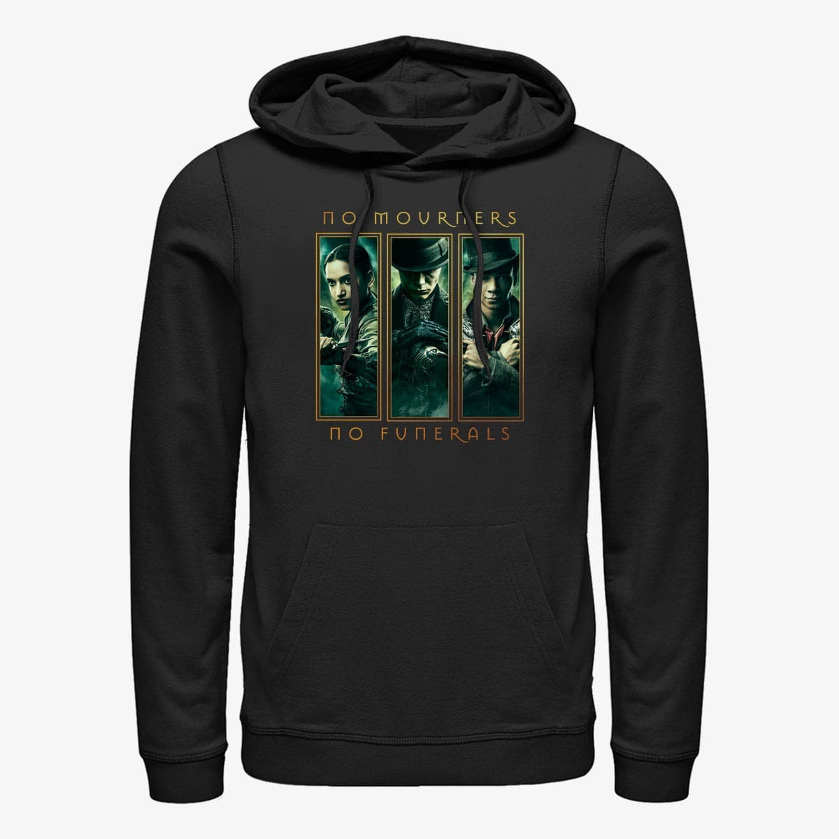 Mikiny Merch Netflix Shadow and Bone - No Mourners Boxes Unisex Hoodie Black