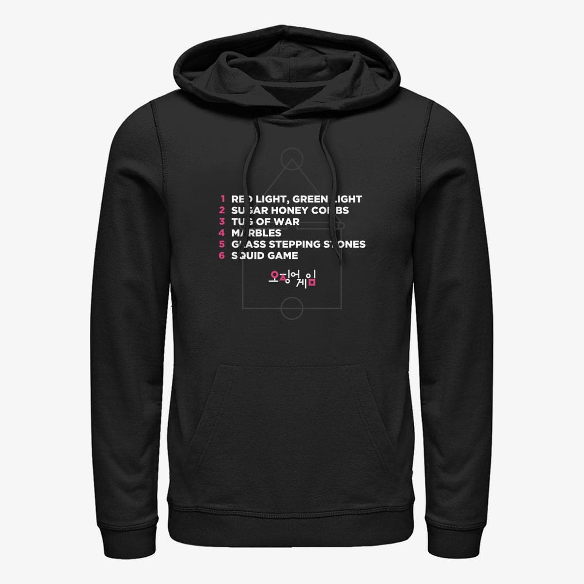 Kapuutsikud ja kampsunid Merch Netflix Squid Game - GAMES LIST Unisex Hoodie Black
