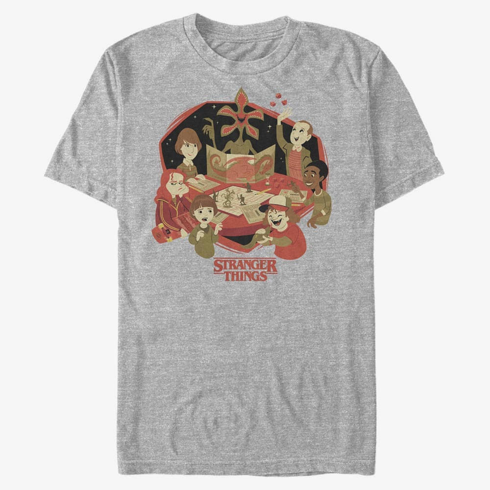 T-shirts Merch Netflix Stranger Things - DnD Group Unisex T-Shirt Heather Grey