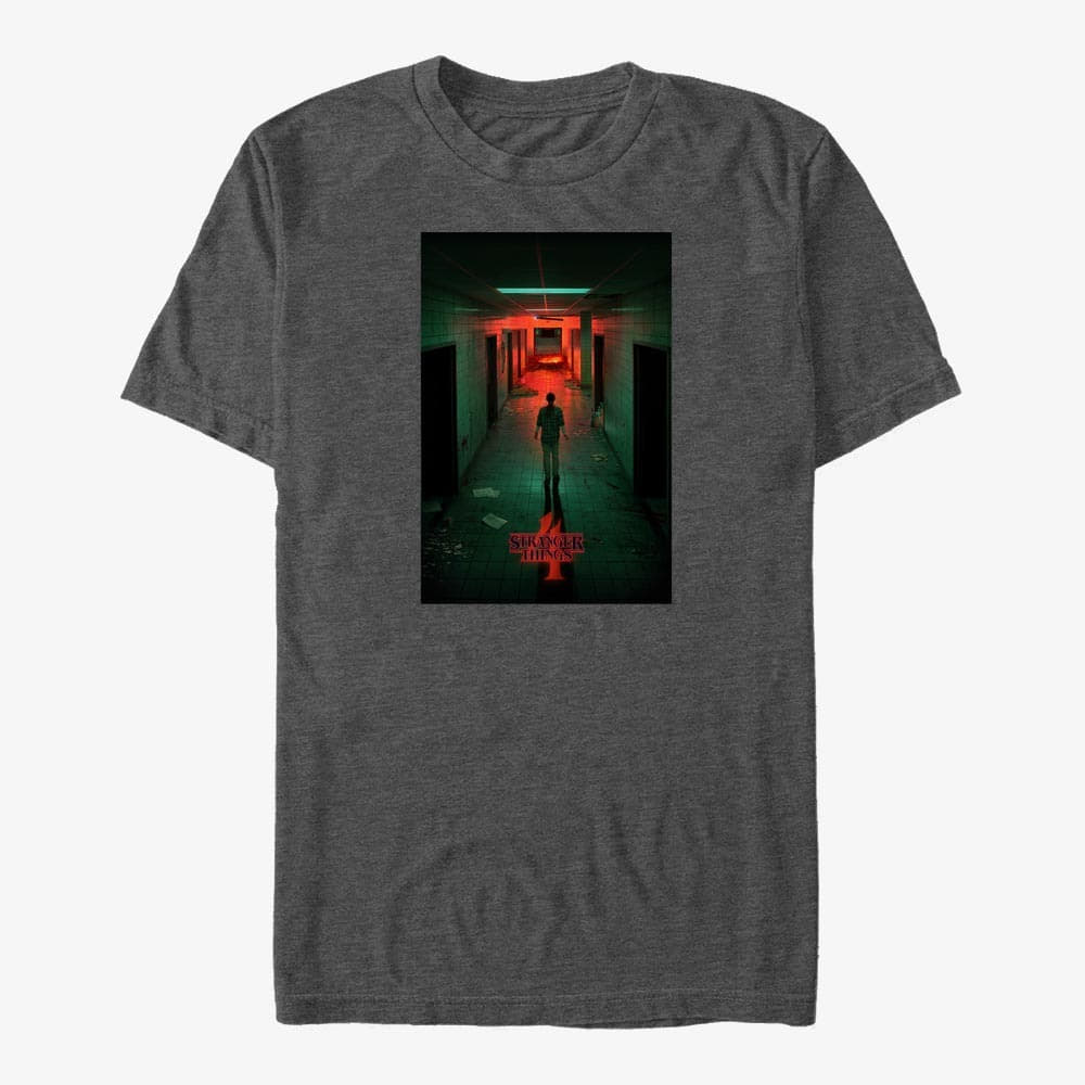 Magliette Merch Netflix Stranger Things - Lab Poster Unisex T-Shirt Dark Heather Grey