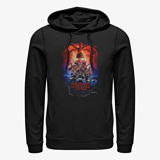 Džemperis Merch Netflix Stranger Things - Group Pumpkins Poster Unisex Hoodie Black