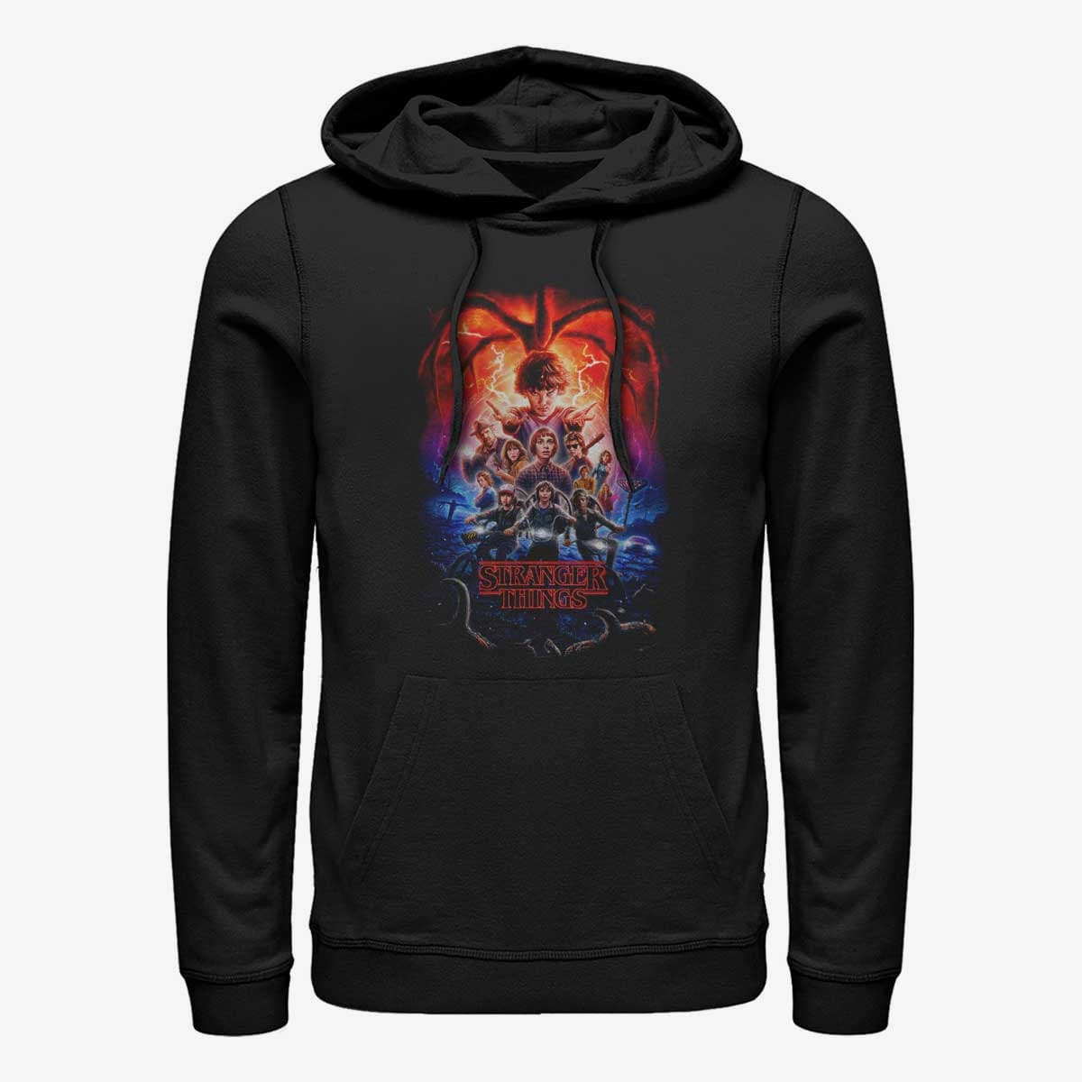 Mikinas ar kapuci un sporta krekli Merch Netflix Stranger Things - Group Pumpkins Poster Unisex Hoodie Black