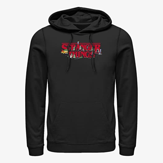 Majica Merch Netflix Stranger Things - Christmas Scene Logo Unisex Hoodie Black