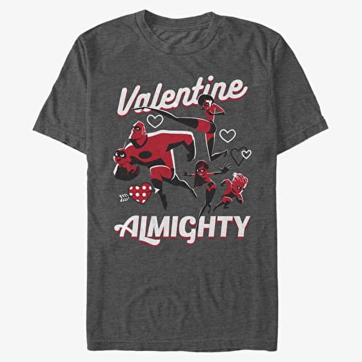 Μπλουζάκι Merch Pixar Incredibles - Valentine Almighty Unisex T-Shirt Dark Heather Grey