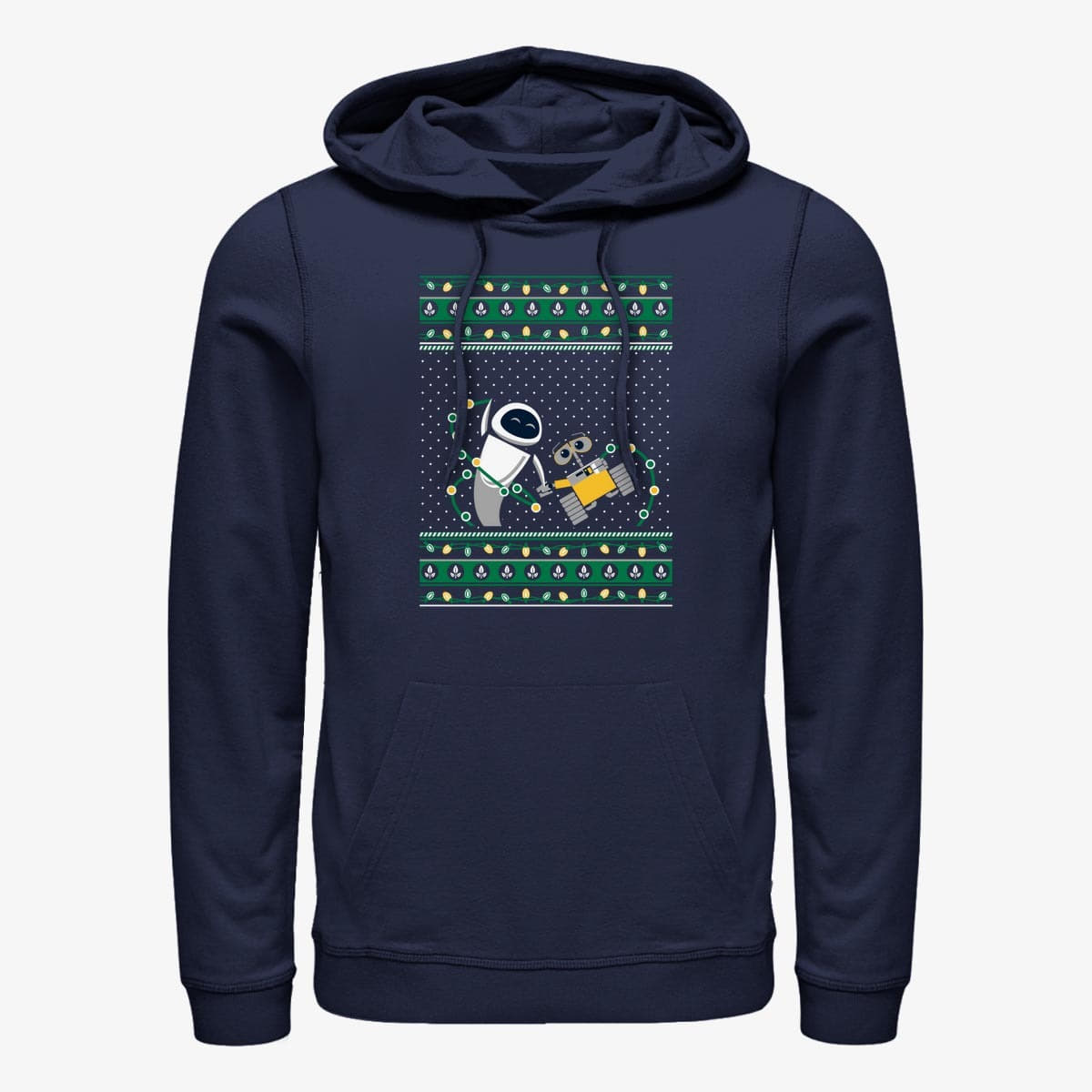Hoodies and sweatshirts  Merch Pixar Wall-E - Wall E Ugly Sweater Unisex Hoodie Navy Blue