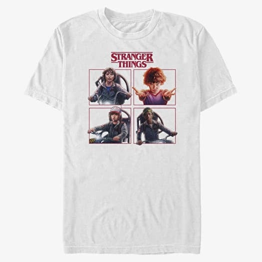 Tričko Merch Netflix Stranger Things - Cast Box Up Unisex T-Shirt White