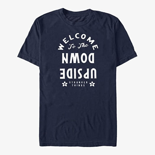 Maglietta Merch Netflix Stranger Things - Welcome to the Upside Down Unisex T-Shirt Navy Blue