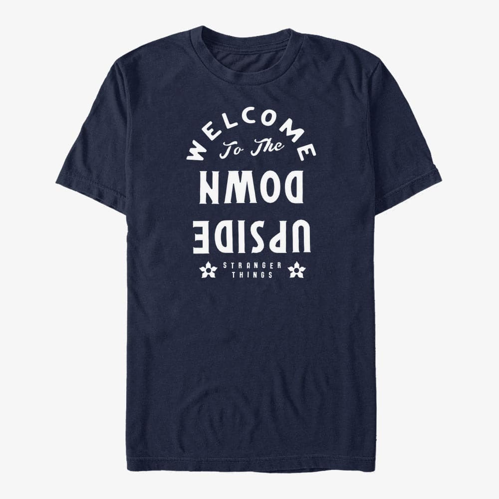 Tričká Merch Netflix Stranger Things - Welcome to the Upside Down Unisex T-Shirt Navy Blue